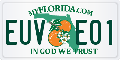 FL license plate EUVE01