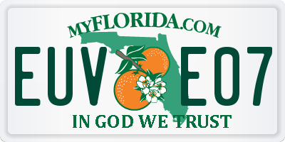 FL license plate EUVE07