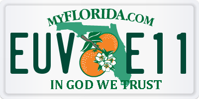 FL license plate EUVE11