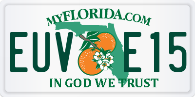 FL license plate EUVE15