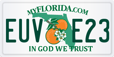 FL license plate EUVE23