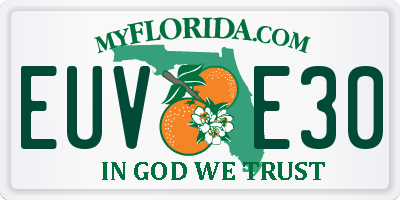 FL license plate EUVE30