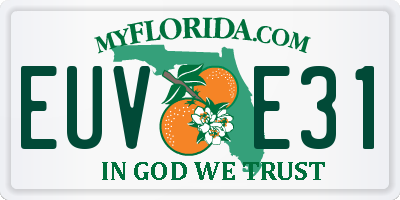 FL license plate EUVE31