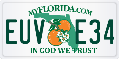 FL license plate EUVE34