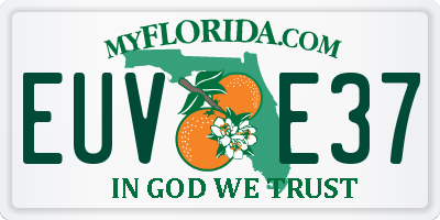 FL license plate EUVE37
