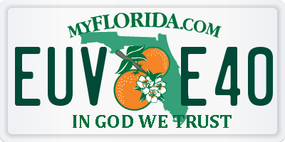 FL license plate EUVE40
