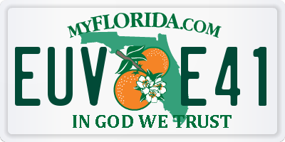 FL license plate EUVE41