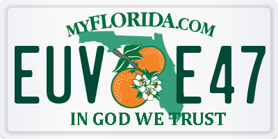 FL license plate EUVE47