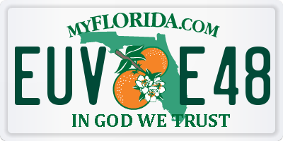 FL license plate EUVE48