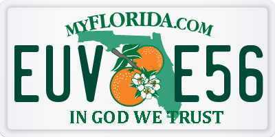FL license plate EUVE56