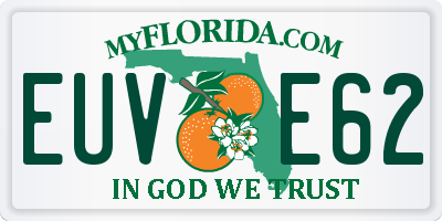 FL license plate EUVE62