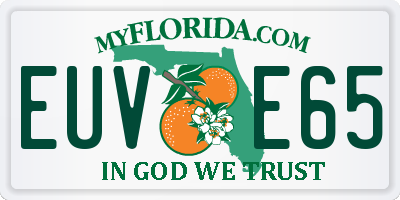 FL license plate EUVE65