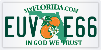 FL license plate EUVE66