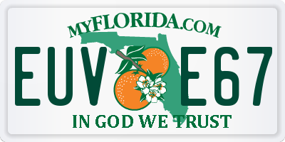 FL license plate EUVE67