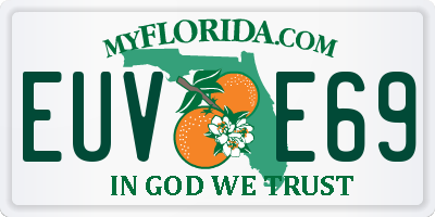 FL license plate EUVE69