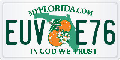 FL license plate EUVE76