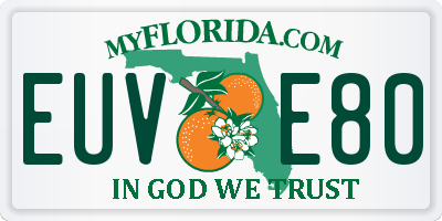 FL license plate EUVE80