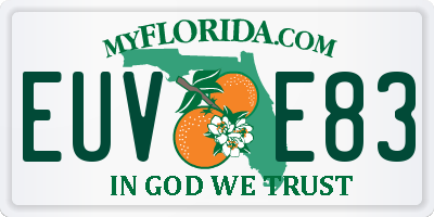 FL license plate EUVE83