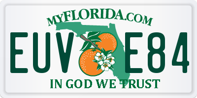 FL license plate EUVE84