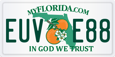FL license plate EUVE88