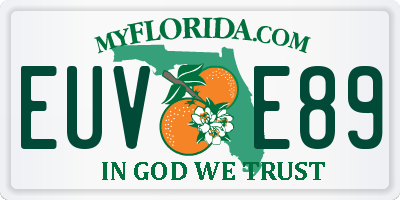 FL license plate EUVE89