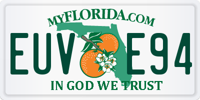 FL license plate EUVE94
