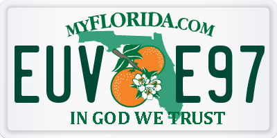 FL license plate EUVE97