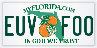 FL license plate EUVF00