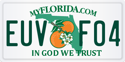 FL license plate EUVF04