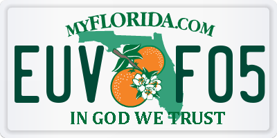 FL license plate EUVF05