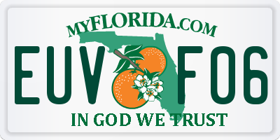 FL license plate EUVF06