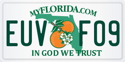 FL license plate EUVF09