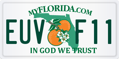FL license plate EUVF11