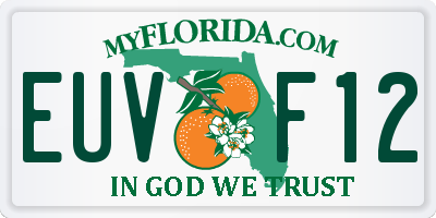 FL license plate EUVF12