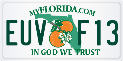 FL license plate EUVF13