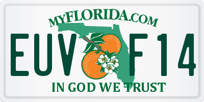FL license plate EUVF14
