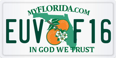 FL license plate EUVF16