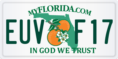 FL license plate EUVF17