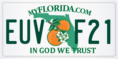 FL license plate EUVF21