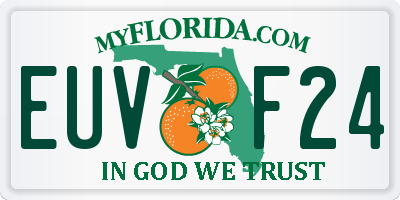 FL license plate EUVF24