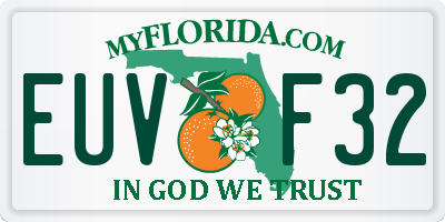 FL license plate EUVF32