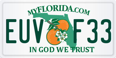 FL license plate EUVF33