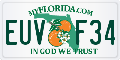 FL license plate EUVF34