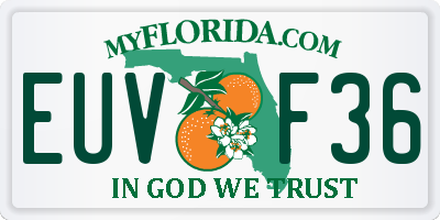 FL license plate EUVF36