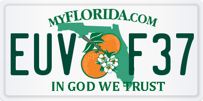 FL license plate EUVF37