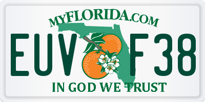 FL license plate EUVF38