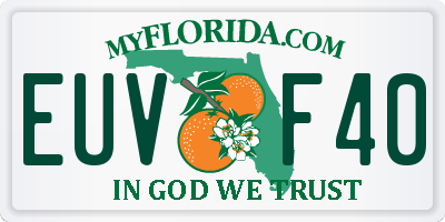 FL license plate EUVF40