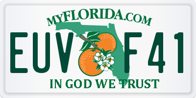 FL license plate EUVF41