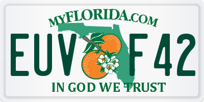 FL license plate EUVF42
