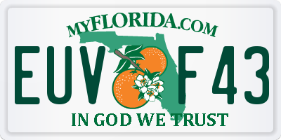 FL license plate EUVF43